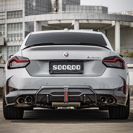 SOOQOO - BMW M240I G42 DRY CARBON FIBRE REAR SIDE WRAPS - Aero Carbon UK