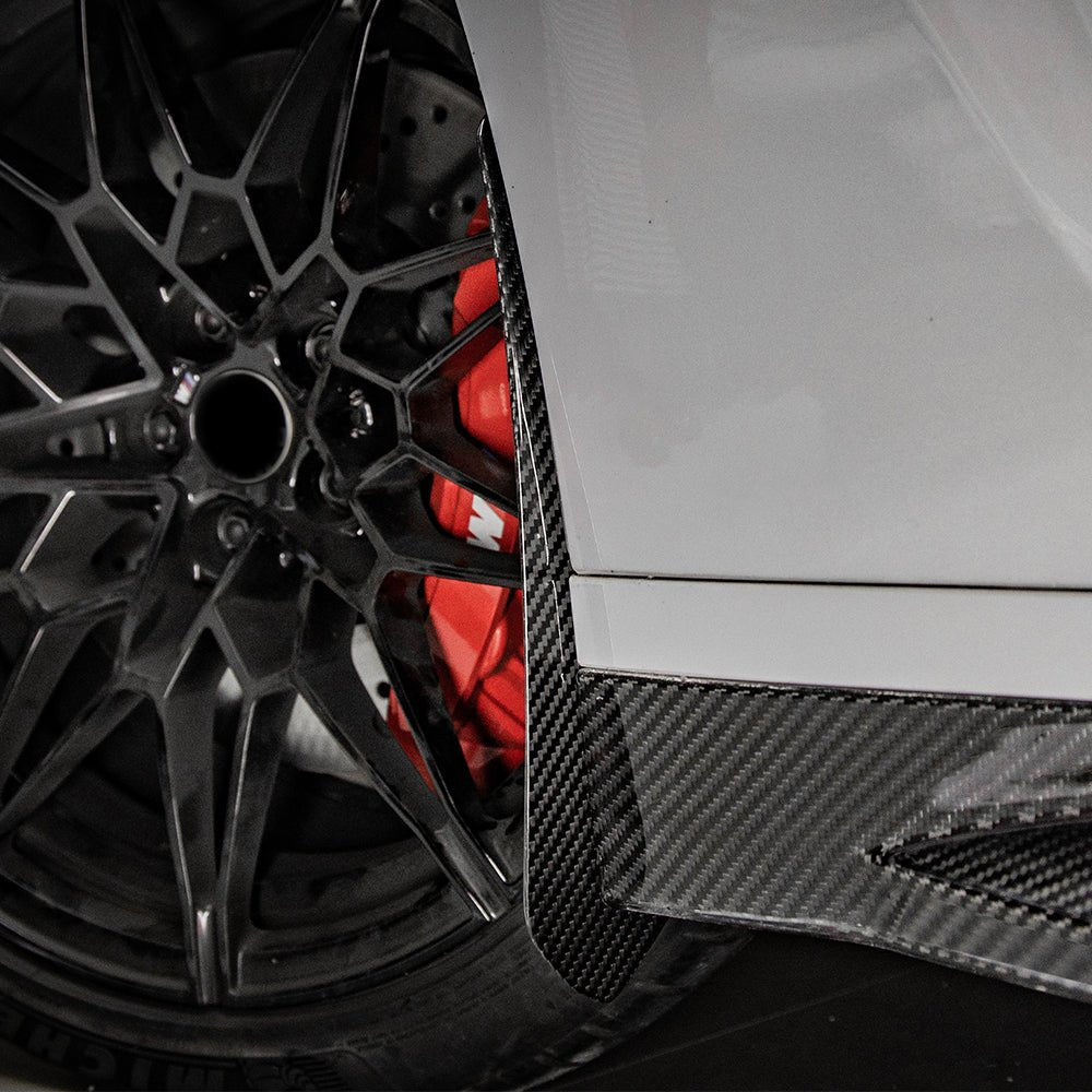 SOOQOO - BMW M3 G80 DRY CARBON FIBRE FRONT MUD FLAPS - Aero Carbon UK