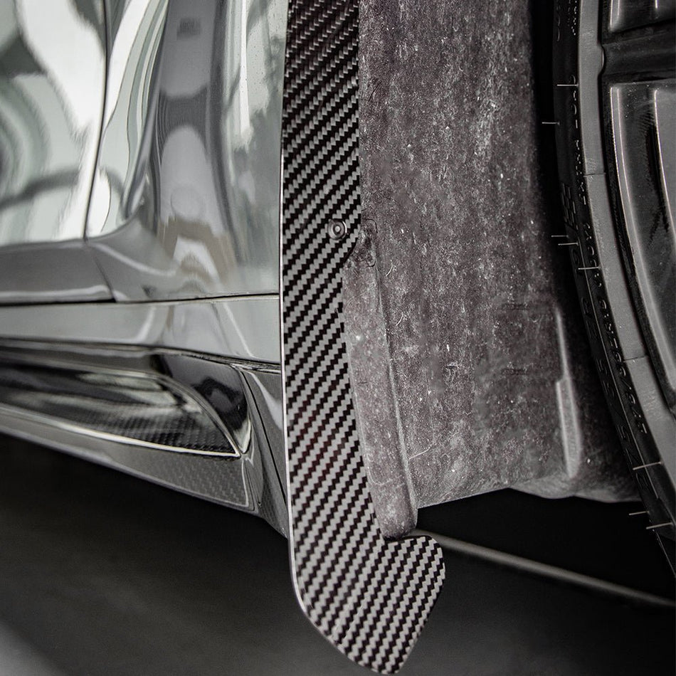 SOOQOO - BMW M3 G80 DRY CARBON FIBRE FRONT MUD FLAPS - Aero Carbon UK