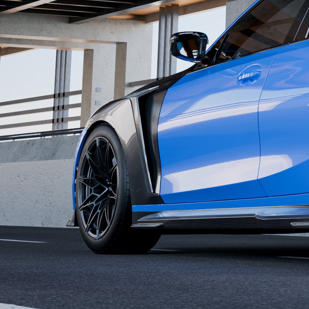 SOOQOO - BMW M3 G80 DRY CARBON FIBRE VENTED SIDE FENDERS - Aero Carbon UK
