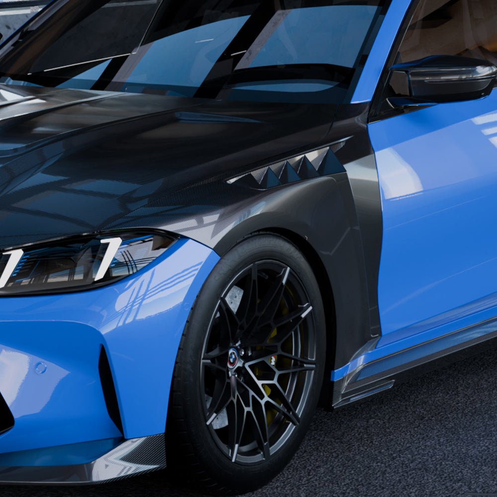 SOOQOO - BMW M3 G80 DRY CARBON FIBRE VENTED SIDE FENDERS - Aero Carbon UK