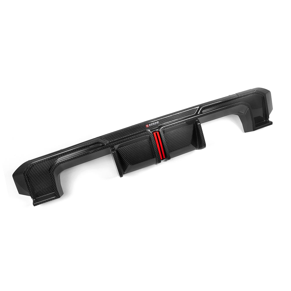 SOOQOO - BMW M3 G80 G81 / M4 G82 G83 CARBON FIBRE DIFFUSER WITH BRAKE LIGHTS + REAR SPLITTERS - Aero Carbon UK