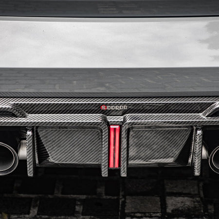 SOOQOO - BMW M3 G80 G81 / M4 G82 G83 CARBON FIBRE DIFFUSER WITH BRAKE LIGHTS + REAR SPLITTERS - Aero Carbon UK