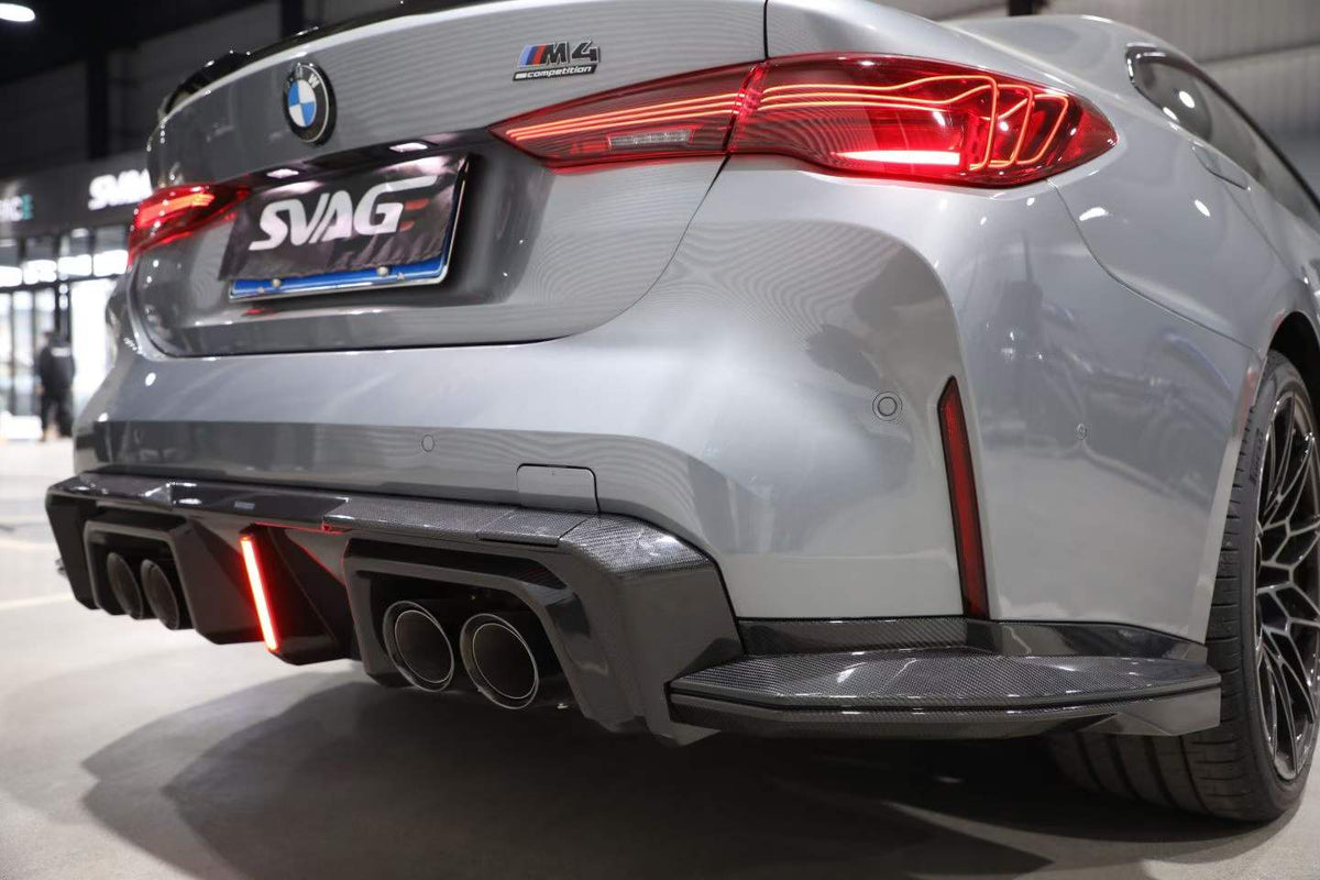 SOOQOO - BMW M3 G80 G81 / M4 G82 G83 CARBON FIBRE LED REAR DIFFUSER - Aero Carbon UK