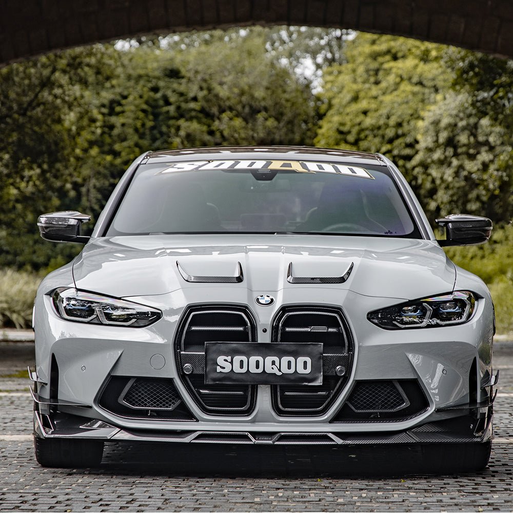 SOOQOO - BMW M3 G80 / M4 G82 DRY CARBON FIBRE FRONT LIP V1 - Aero Carbon UK