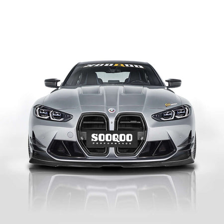 SOOQOO - BMW M3 G80 / M4 G82 DRY CARBON FIBRE FRONT LIP V2 - Aero Carbon UK