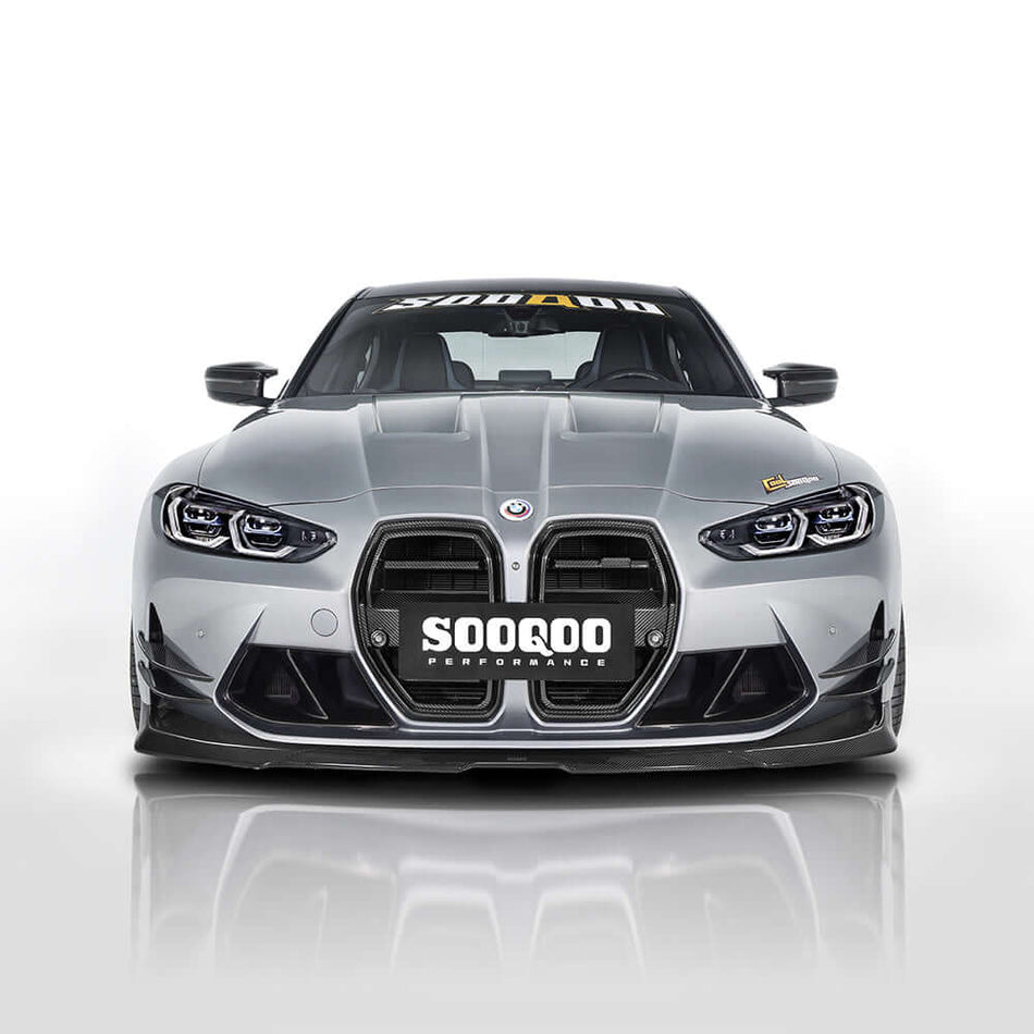 SOOQOO - BMW M3 G80 / M4 G82 DRY CARBON FIBRE FRONT LIP V2 - Aero Carbon UK