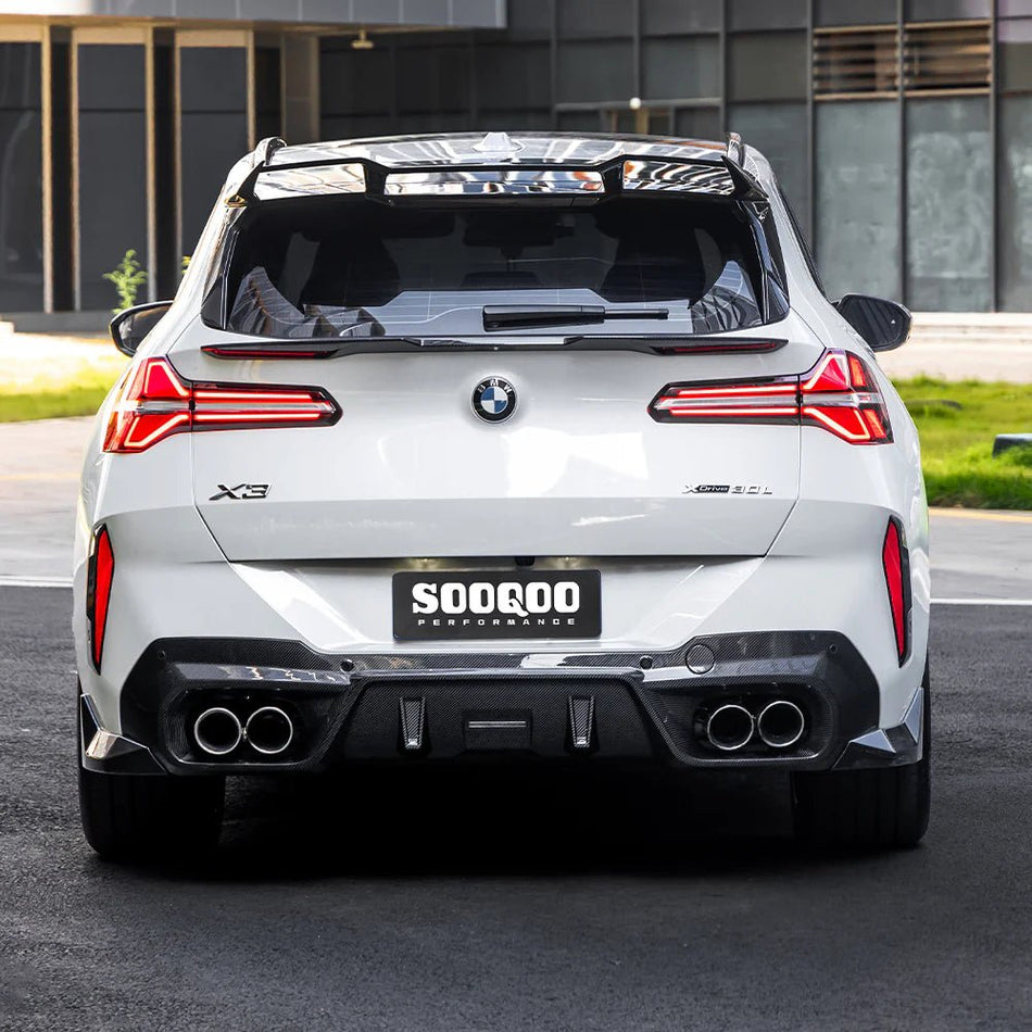 SOOQOO - BMW X3 G45 2025+ DRY CARBON FIBER REAR BUMPER FRAMES - Aero Carbon UK