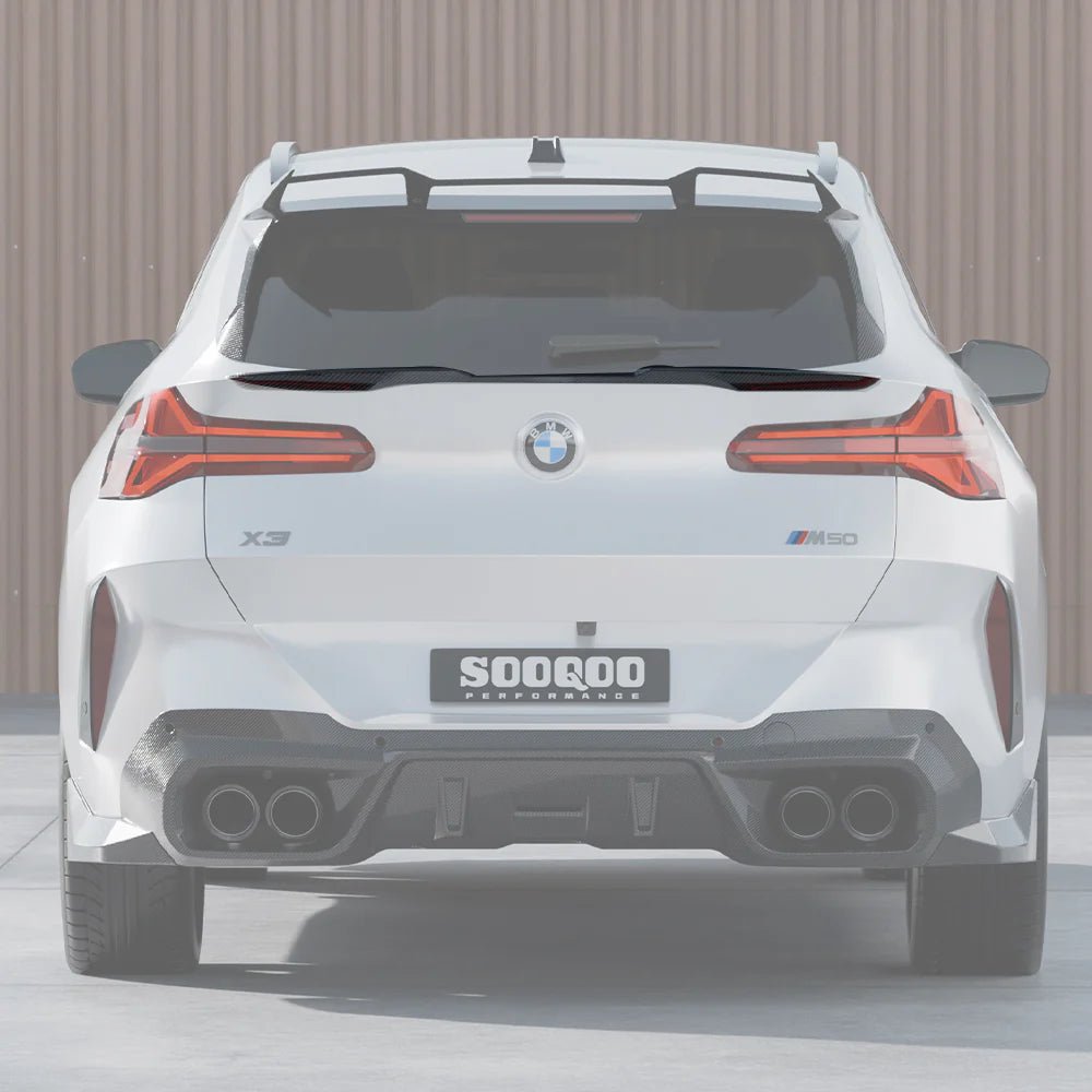 SOOQOO - BMW X3 G45 2025+ DRY CARBON FIBER REAR MID SPOILER - Aero Carbon UK