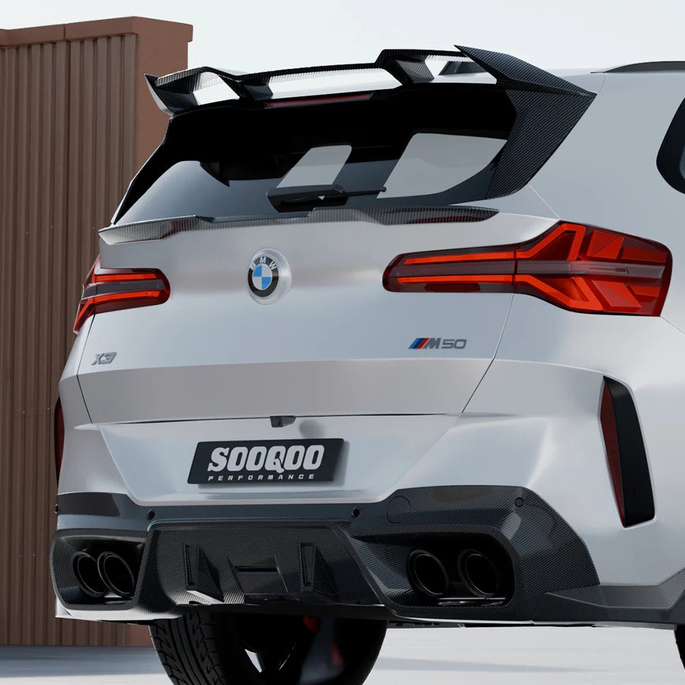 SOOQOO - BMW X3 G45 2025+ DRY CARBON FIBER REAR MID SPOILER - Aero Carbon UK