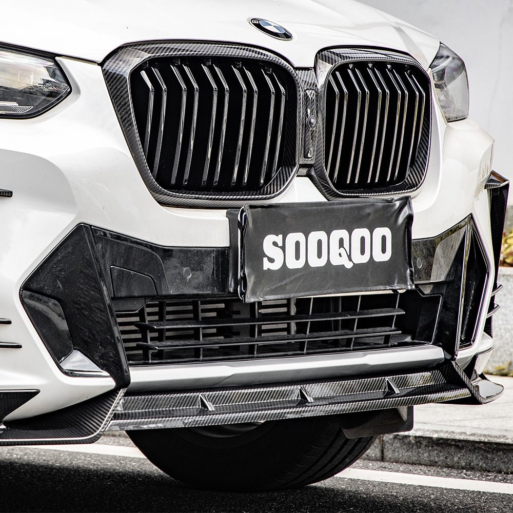 SOOQOO - BMW X4 G02 DRY CARBON FIBER FRONT LIP V1 - Aero Carbon UK