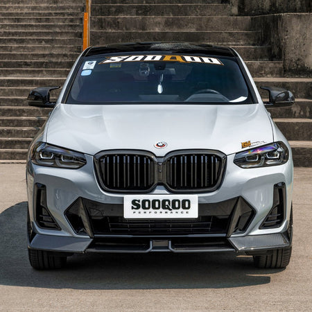 SOOQOO - BMW X4 G02 DRY CARBON FIBER FRONT LIP V2 - Aero Carbon UK