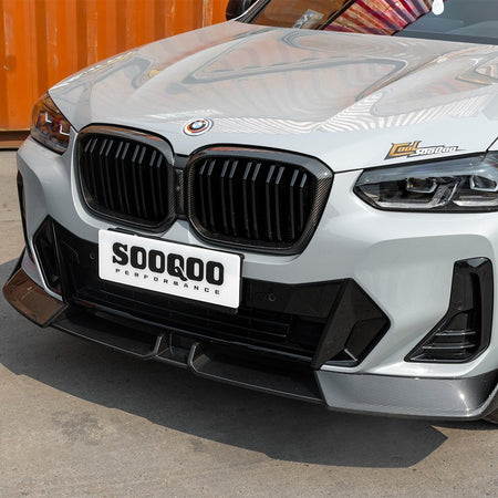 SOOQOO - BMW X4 G02 DRY CARBON FIBER FRONT LIP V2 - Aero Carbon UK
