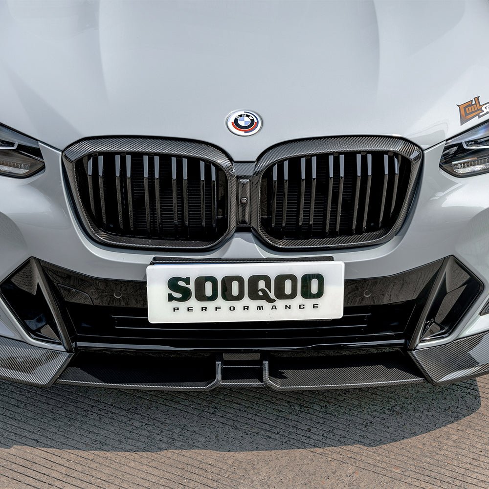 SOOQOO - BMW X4 G02 DRY CARBON FIBER FRONT LIP V2 - Aero Carbon UK