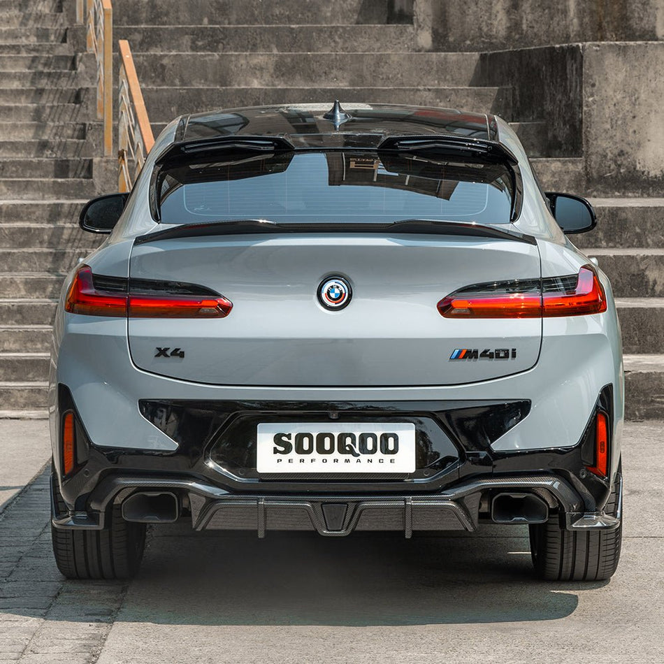 SOOQOO - BMW X4 G02 DRY CARBON FIBER REAR LED DIFFUSER - Aero Carbon UK