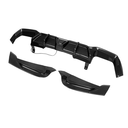 SOOQOO - BMW X4M F98 LCI DRY CARBON FIBRE REAR DIFFUSER W/BRAKE LIGHT - Aero Carbon UK