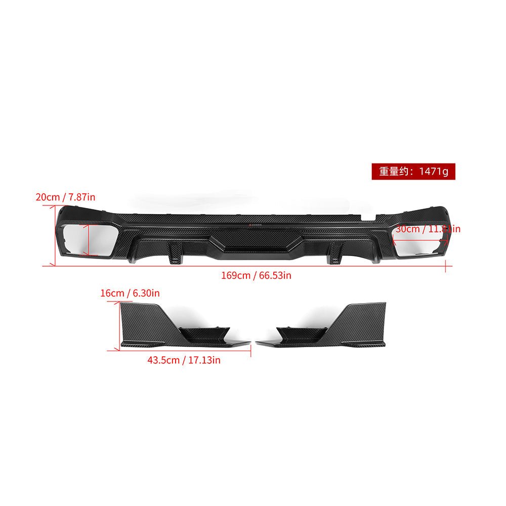SOOQOO - BMW X5 G05 LCI CARBON FIBRE REAR DIFFUSER - Aero Carbon UK