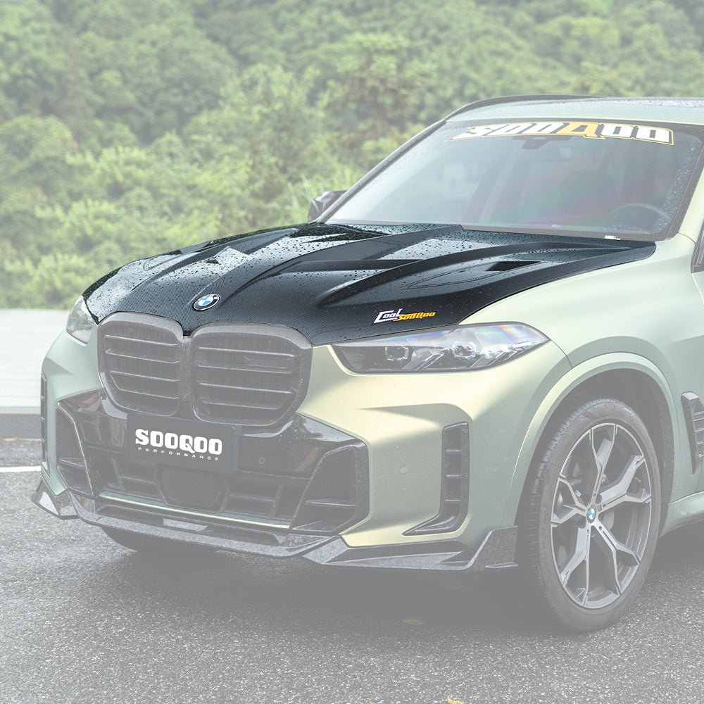 SOOQOO - BMW X5M F95 / X5 G05 GLOSS CARBON FIBRE VENTED HOOD BONNET - Aero Carbon UK