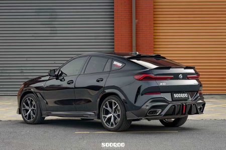 SOOQOO - BMW X6 G06 DRY CARBON FIBER LED REAR DIFFUSER - Aero Carbon UK