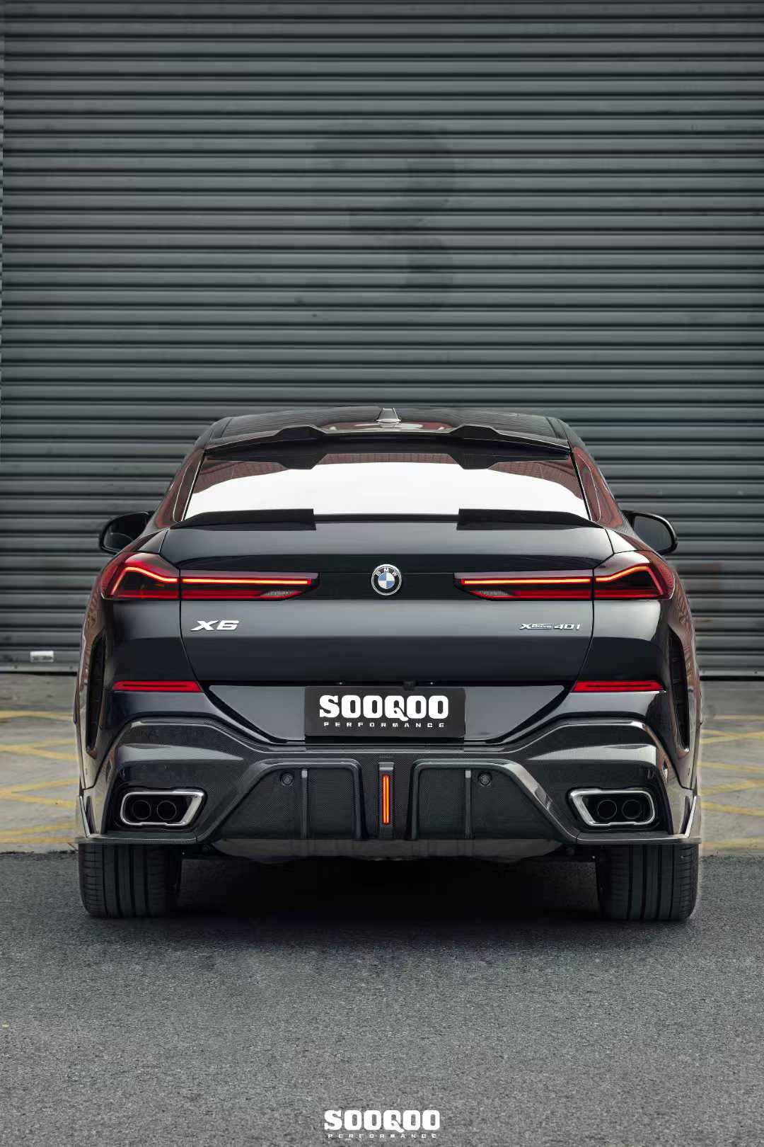 SOOQOO - BMW X6 G06 DRY CARBON FIBER LED REAR DIFFUSER - Aero Carbon UK