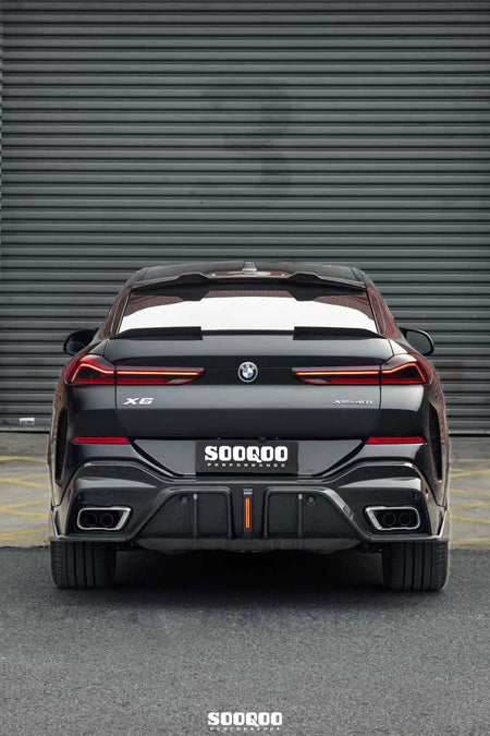 SOOQOO - BMW X6 G06 DRY CARBON FIBER LED REAR DIFFUSER - Aero Carbon UK