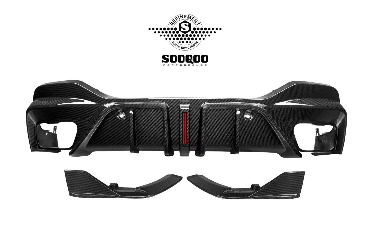 SOOQOO - BMW X6 G06 DRY CARBON REAR LED DIFFUSER - Aero Carbon UK