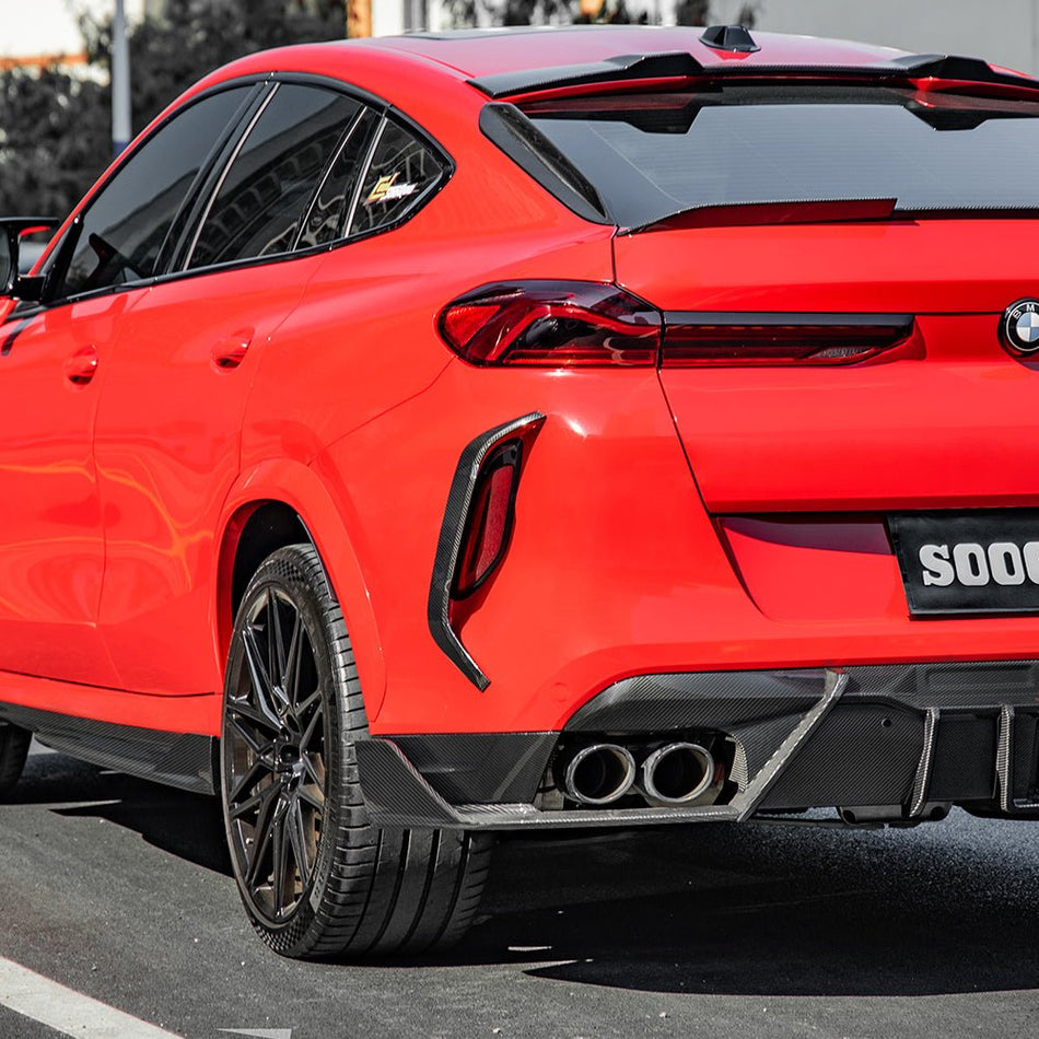 SOOQOO - BMW X6M F96 DRY CARBON FIBER REAR BUMPER INSERT - Aero Carbon UK
