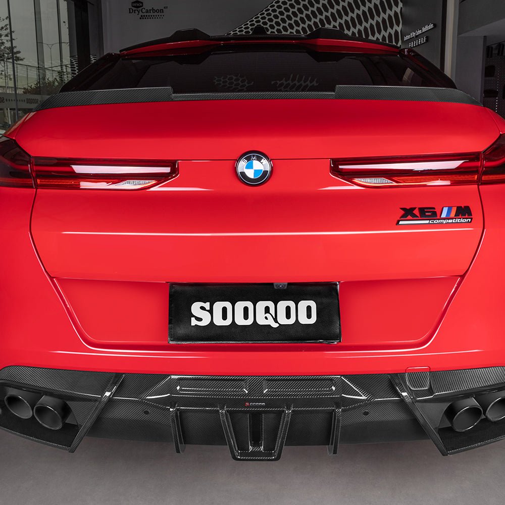 SOOQOO - BMW X6M F96 DRY CARBON FIBER REAR DIFFUSER - Aero Carbon UK