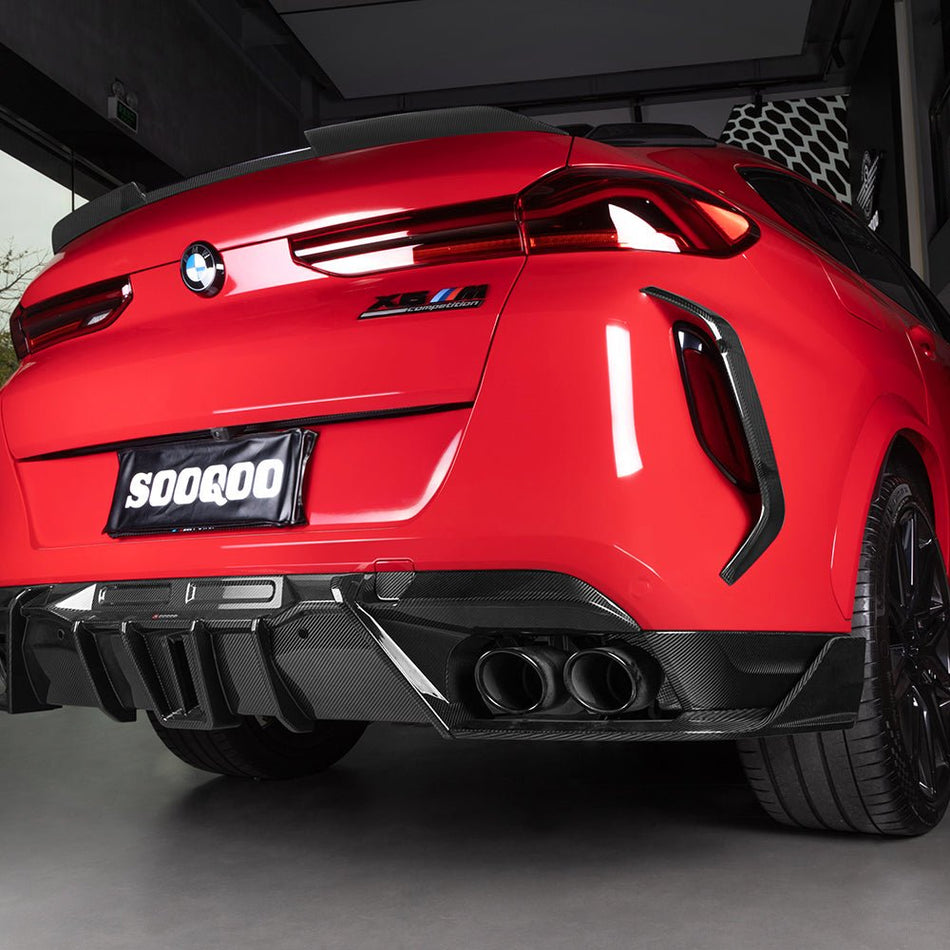 SOOQOO - BMW X6M F96 DRY CARBON FIBER REAR DIFFUSER - Aero Carbon UK