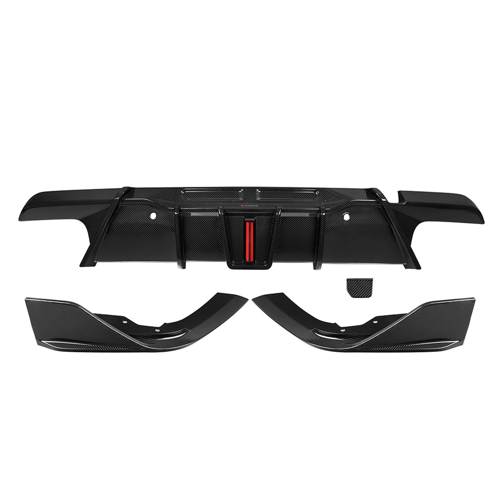 SOOQOO - BMW X6M F96 DRY CARBON FIBER REAR DIFFUSER W/BRAKE LIGHT - Aero Carbon UK