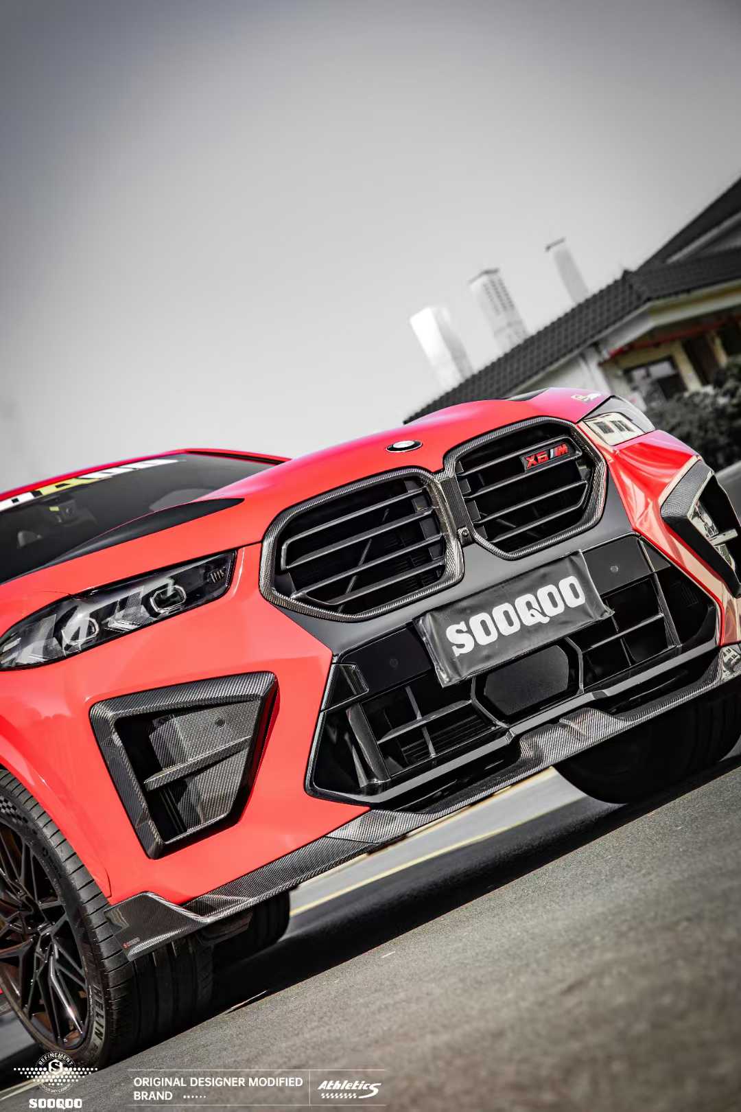 SOOQOO - BMW X6M F96 LCI DRY CARBON FIBER FRONT LIP - Aero Carbon UK