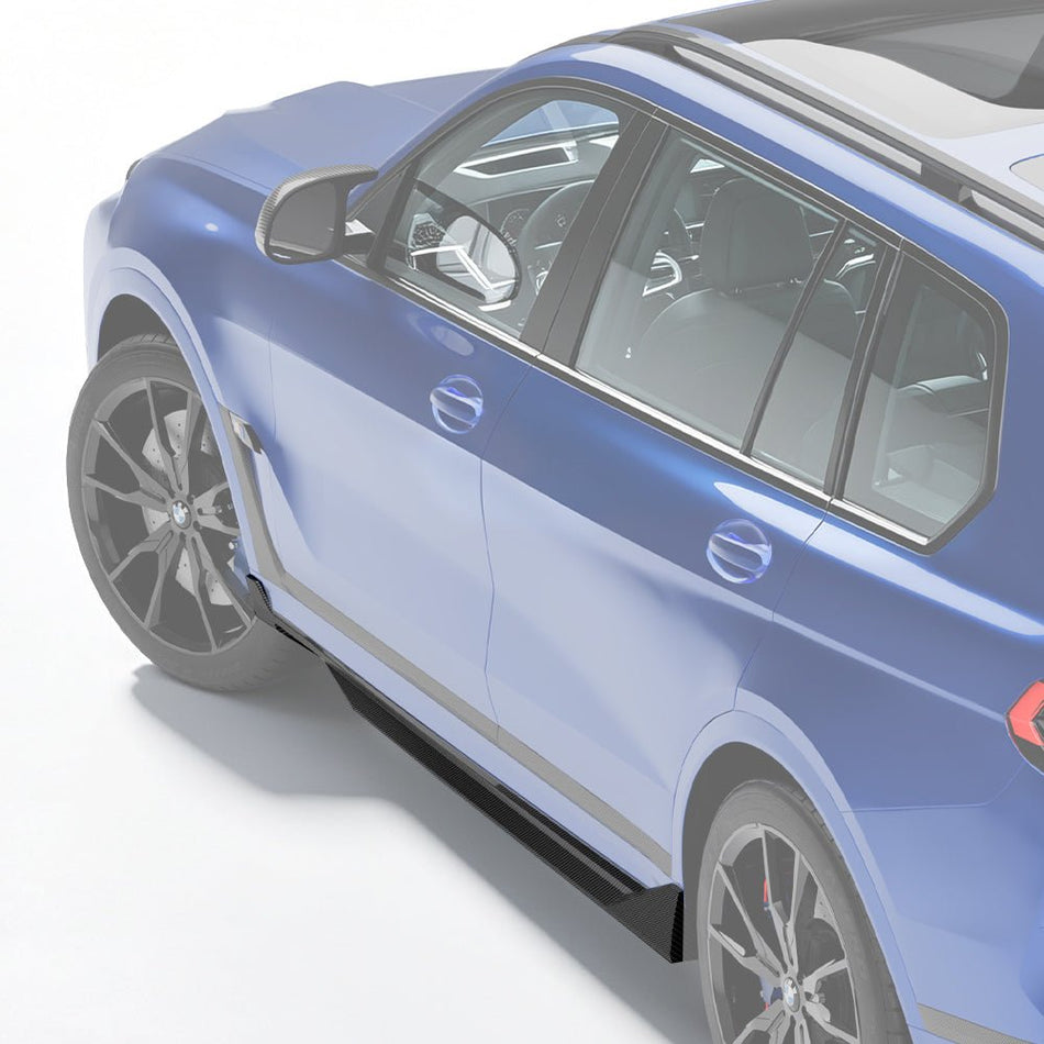 SOOQOO - BMW X7 G07 DRY CARBON FIBRE SIDE SKIRTS - Aero Carbon UK