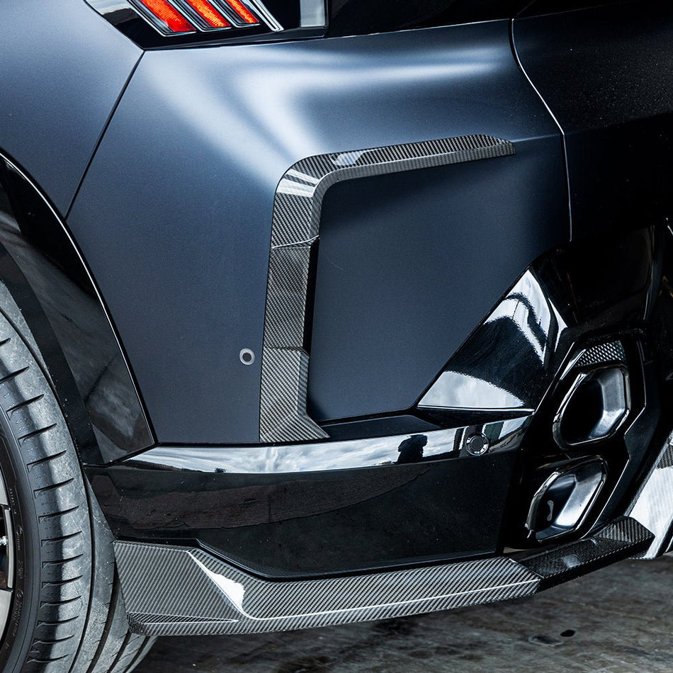 SOOQOO - BMW XM G09 DRY CARBON FIBRE REAR BUMPER INSERTS - Aero Carbon UK