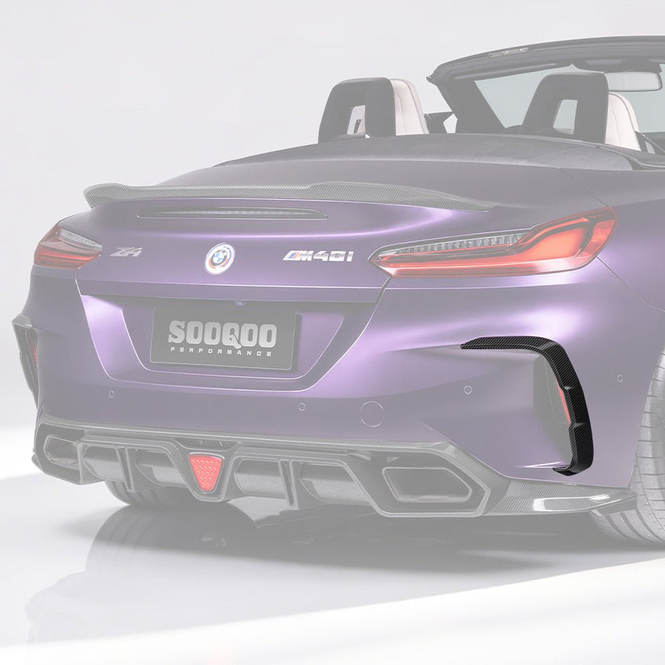 SOOQOO - BMW Z4 G29 DRY CARBON FIBRE REAR BUMPER INSERTS - Aero Carbon UK