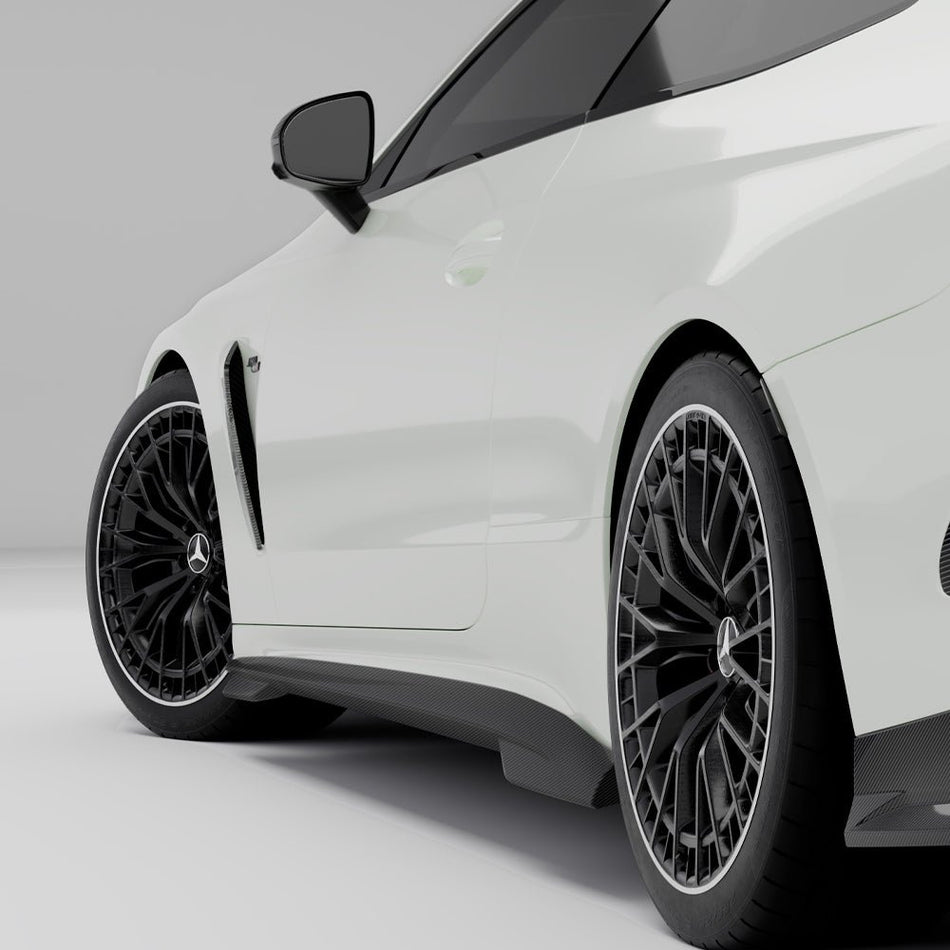 SOOQOO - MERCEDES - AMG CLE 53 C236 DRY CARBON FIBER SIDE SKIRTS - Aero Carbon UK