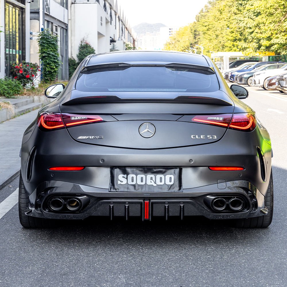 SOOQOO - MERCEDES - AMG CLE53 C236 DRY CARBON FIBER REAR LED DIFFUSER - Aero Carbon UK