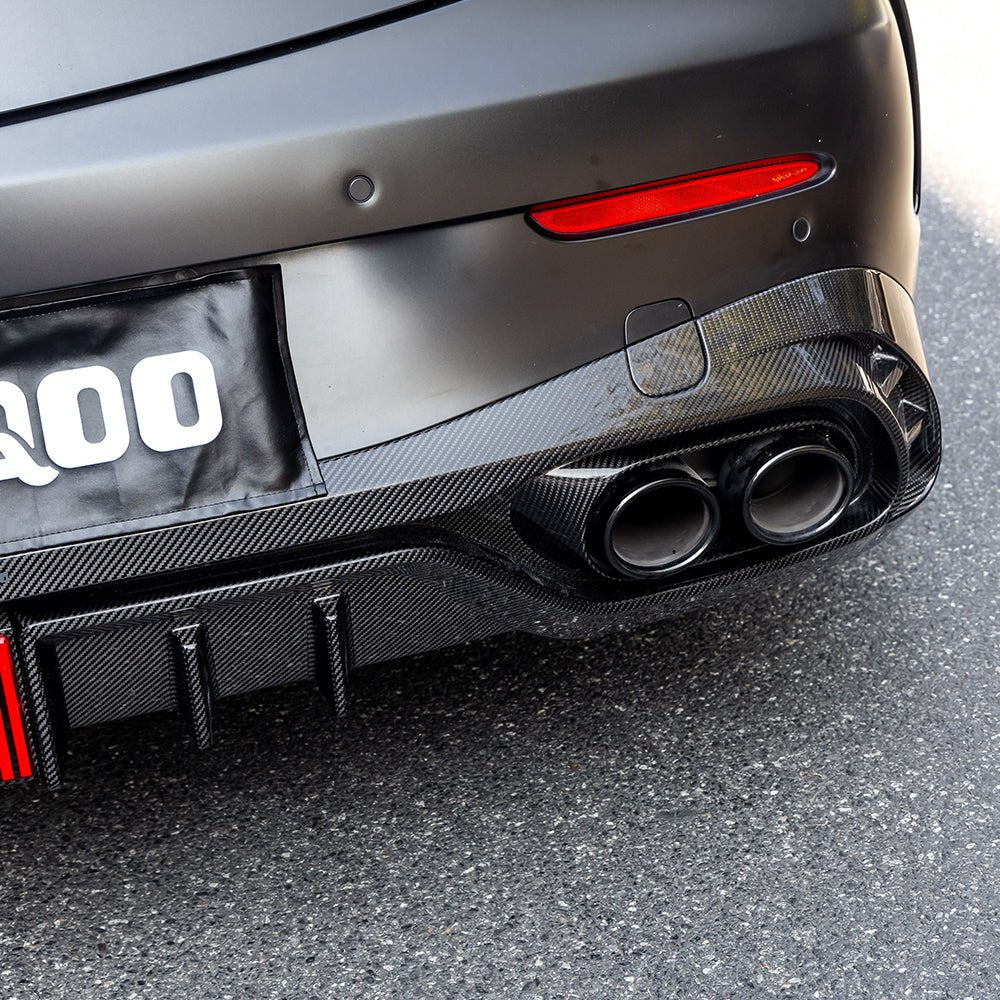 SOOQOO - MERCEDES - AMG CLE53 C236 DRY CARBON FIBER REAR LED DIFFUSER - Aero Carbon UK
