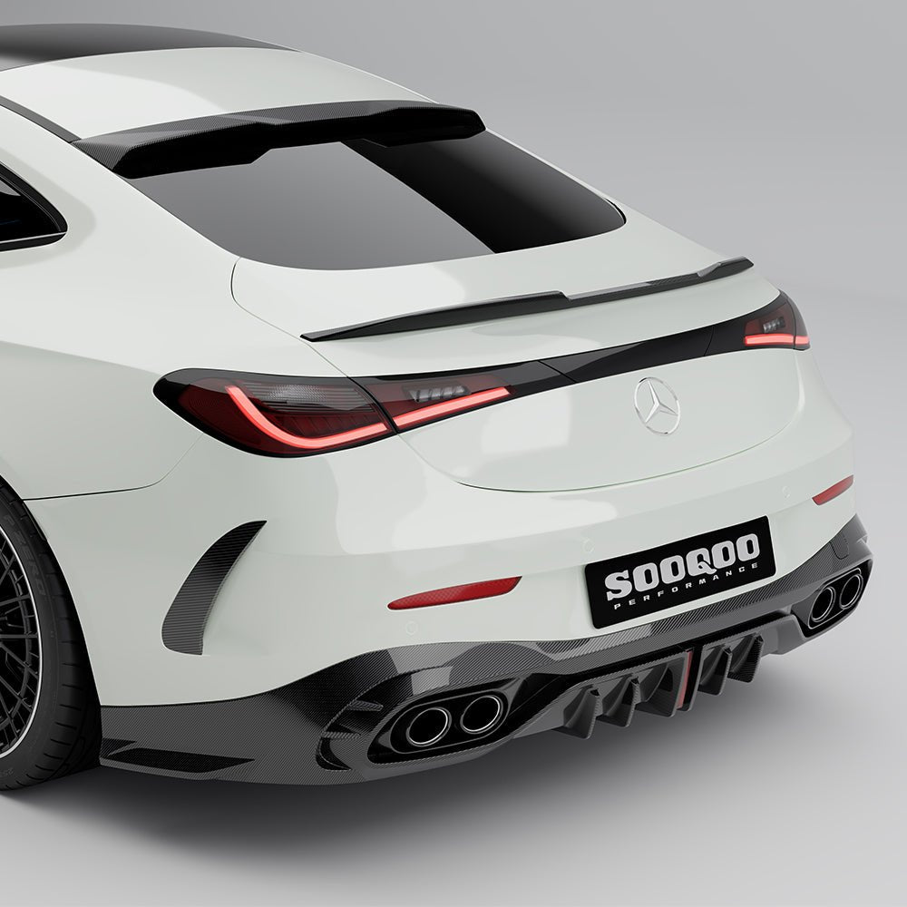SOOQOO - MERCEDES - AMG CLE53 C236 DRY CARBON FIBER REAR LED DIFFUSER - Aero Carbon UK