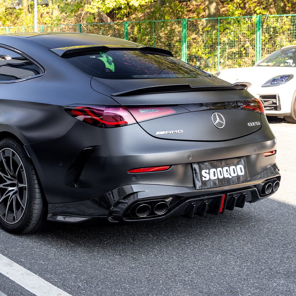 SOOQOO - MERCEDES - AMG CLE53 C236 DRY CARBON FIBER REAR LED DIFFUSER - Aero Carbon UK