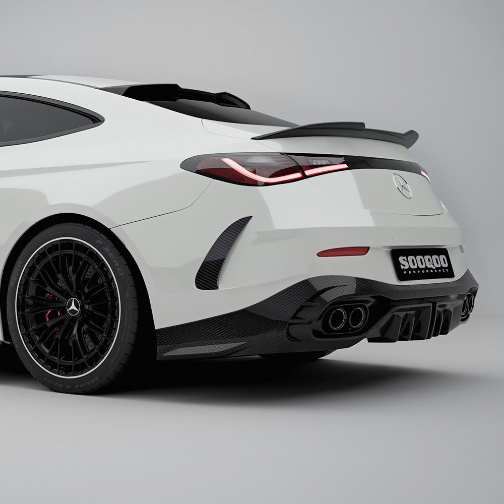 SOOQOO - MERCEDES - AMG CLE53 C236 DRY CARBON FIBER REAR LED DIFFUSER - Aero Carbon UK