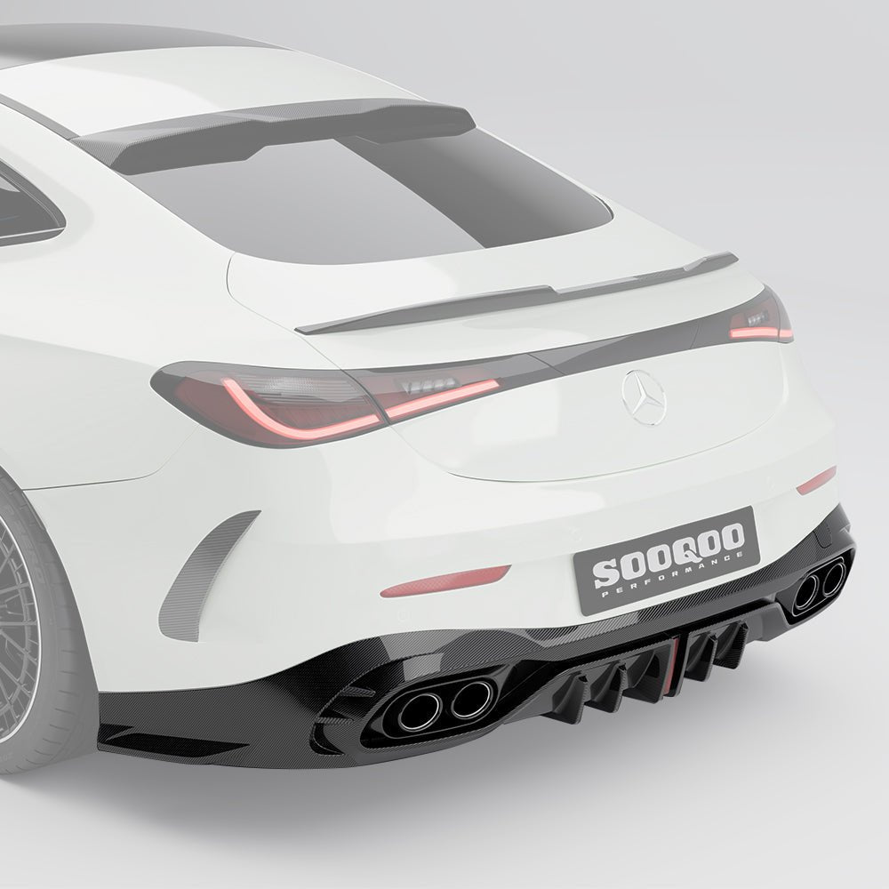 SOOQOO - MERCEDES - AMG CLE53 C236 DRY CARBON FIBER REAR LED DIFFUSER - Aero Carbon UK