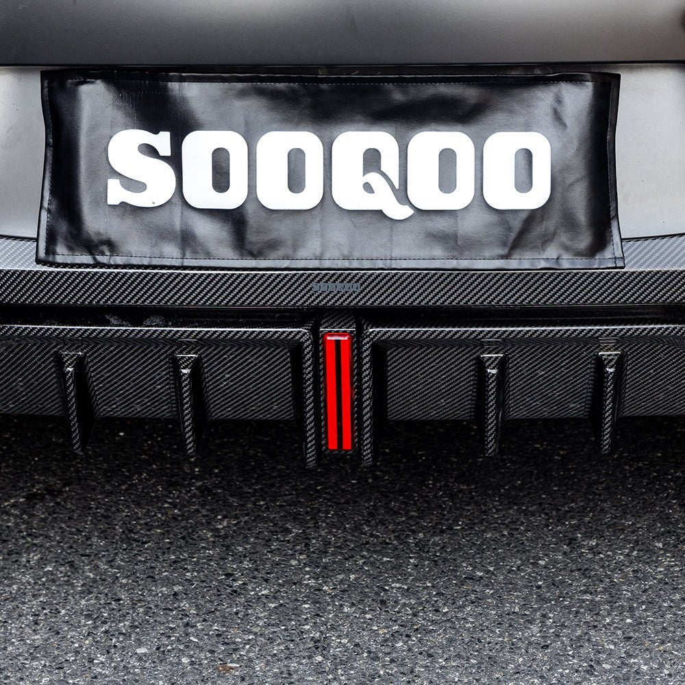 SOOQOO - MERCEDES - AMG CLE53 C236 DRY CARBON FIBER REAR LED DIFFUSER - Aero Carbon UK