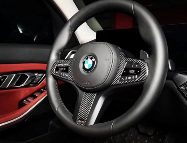 TAKD - BMW 3 SERIES G20 LCI INTERIOR STEERING WHEEL TRIM - Aero Carbon UK