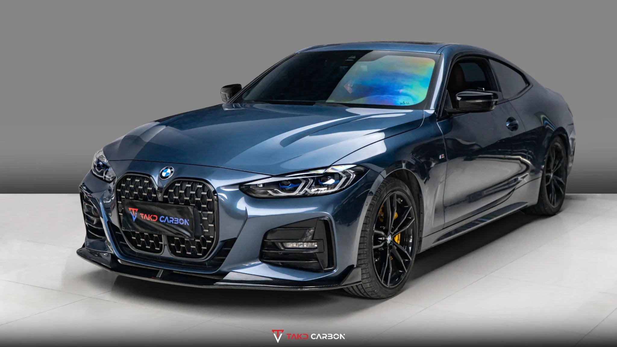 TAKD - BMW 4 SERIES G22 / G23 DRY CARBON FIBER FRONT LIP V2 - Aero Carbon UK