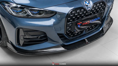 TAKD - BMW 4 SERIES G22 / G23 DRY CARBON FIBER FRONT LIP V2 - Aero Carbon UK
