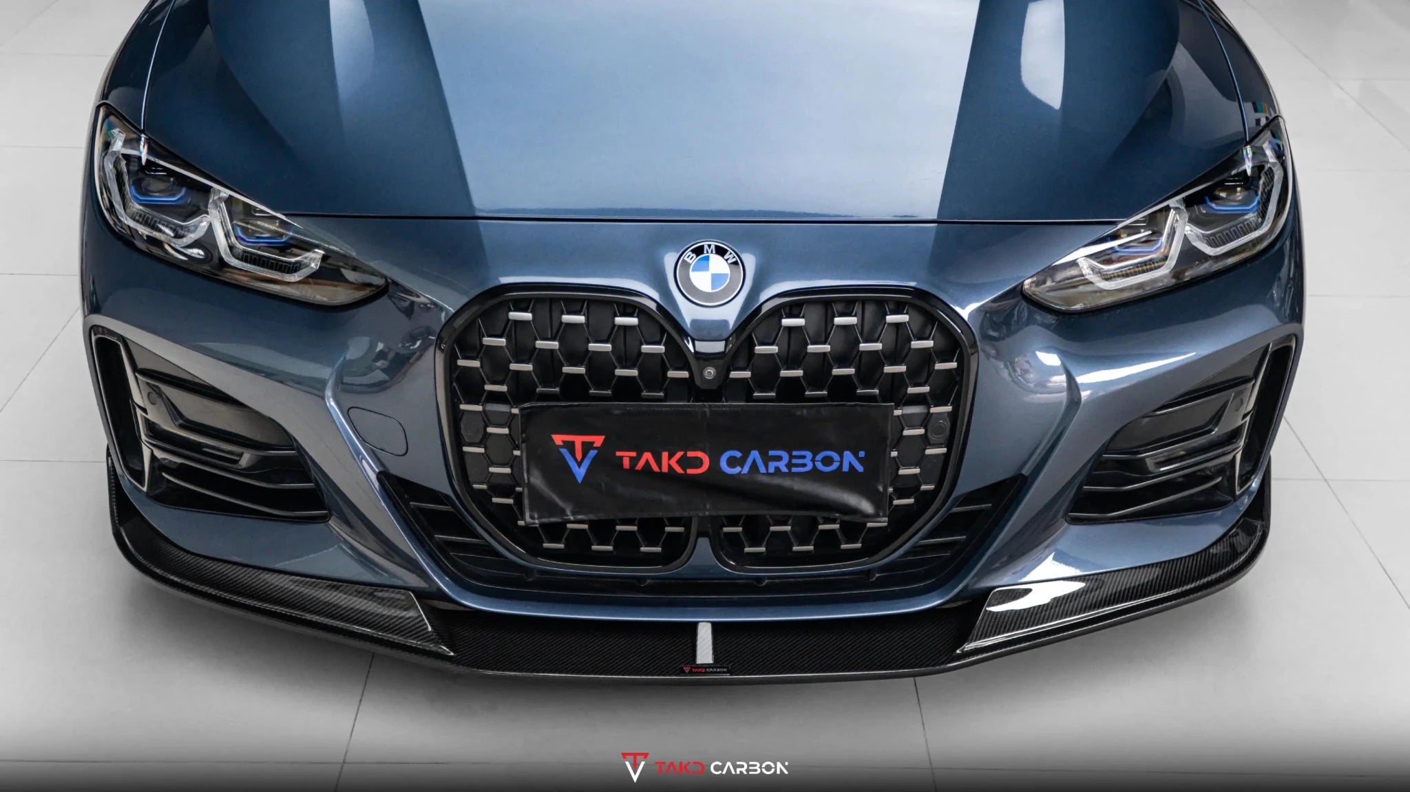 TAKD - BMW 4 SERIES G22 / G23 DRY CARBON FIBER FRONT LIP V2 - Aero Carbon UK