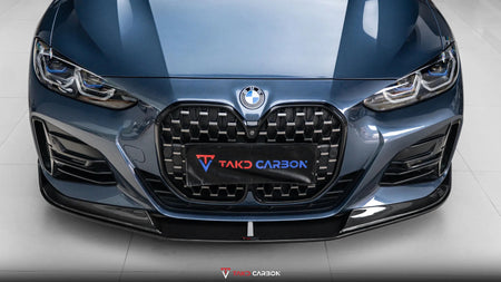 TAKD - BMW 4 SERIES G22 / G23 DRY CARBON FIBER FRONT LIP V2 - Aero Carbon UK