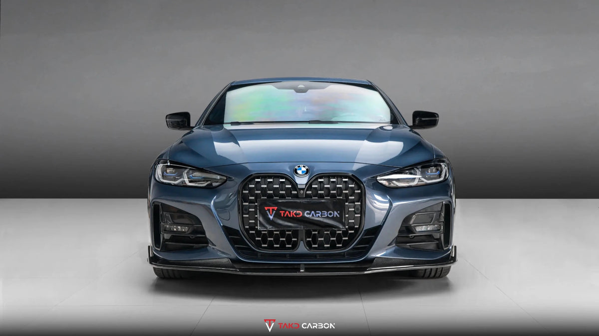 TAKD - BMW 4 SERIES G22 / G23 DRY CARBON FIBER FRONT LIP V2 - Aero Carbon UK