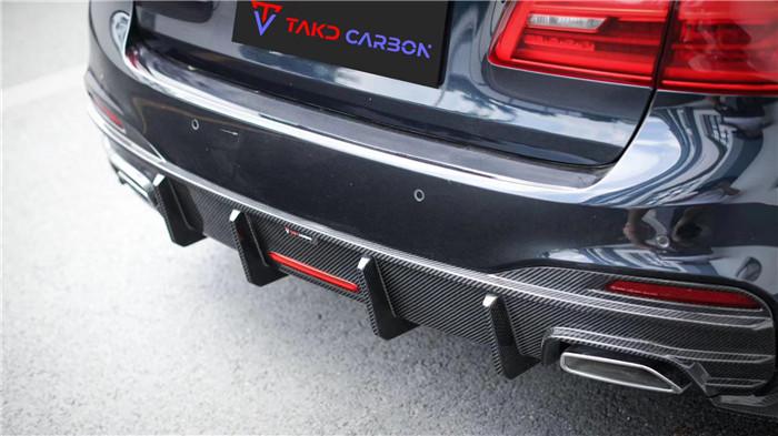 TAKD – BMW 5 SERIES G30 PRE LCI CARBON REAR DIFFUSER + REAR SIDE SKIRTS - Aero Carbon UK