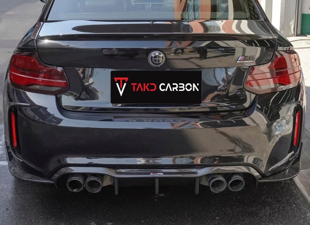 TAKD - BMW M2 / M2C F87 DRY CARBON FIBRE REAR DIFFUSER AND REAR SIDE SKIRTS - Aero Carbon UK